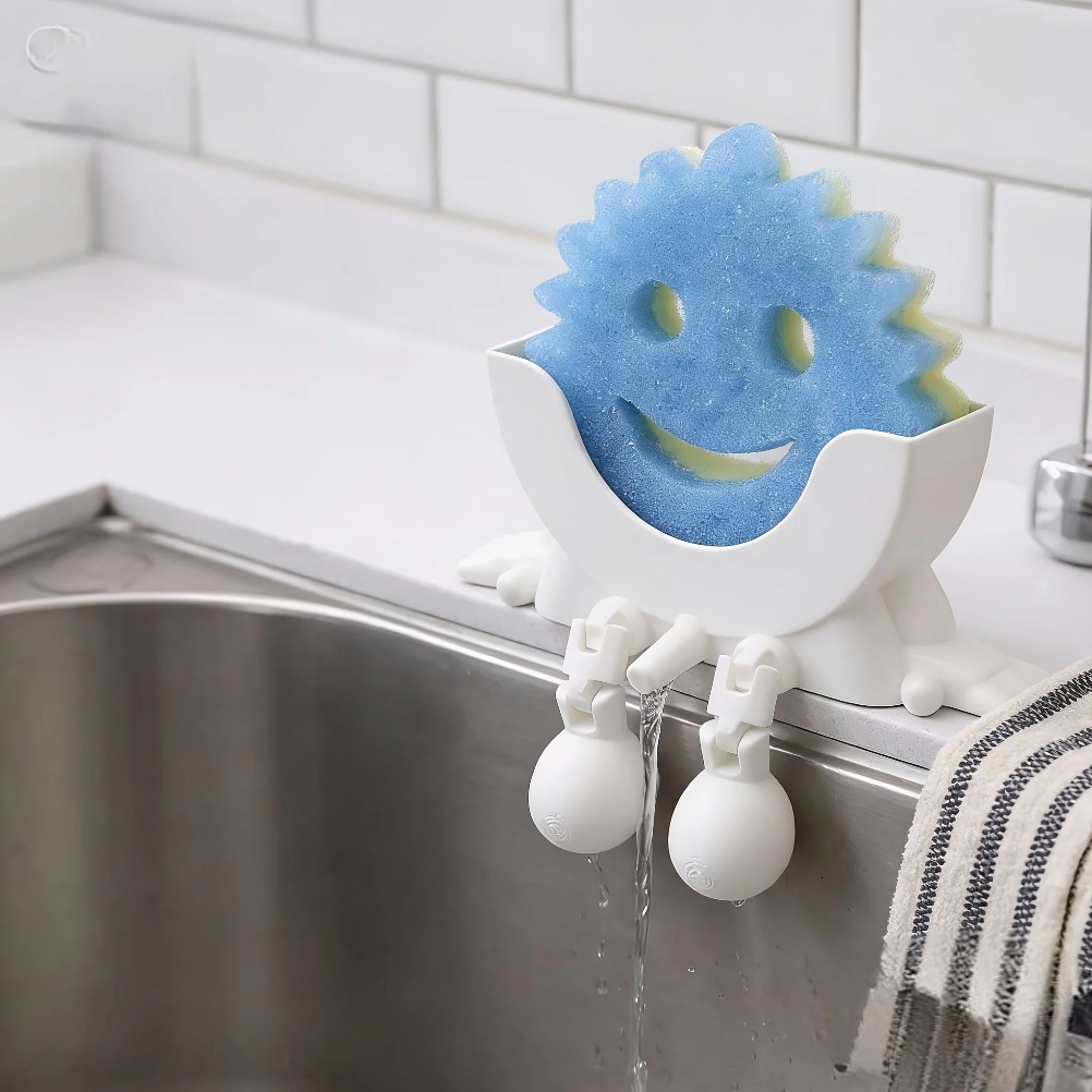 Kitchen Appliances Rack - Drainable Soap & Sponge Holder 2-in-1