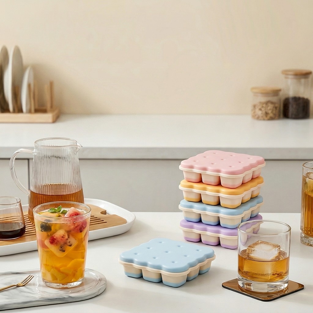 Kitchen Appliances Rack - Cookie Shaped Plastic Ice Cube Tray