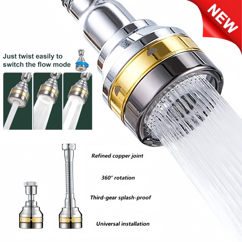 Kitchen Appliances Bundle - 3 Modes Adjustable Brass Kitchen Faucet