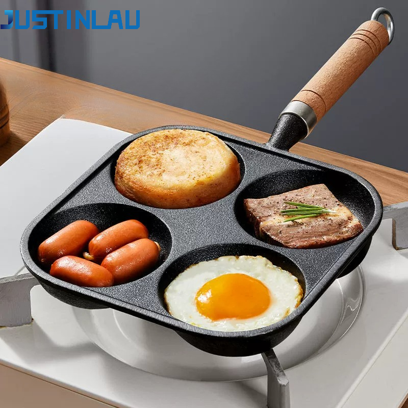 Electric Griddle Pancake - JUSTINLAU 2/4-Hole Omelette Pot Home Cast