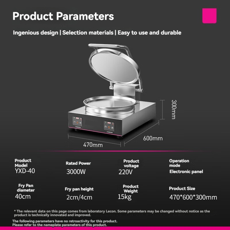 Adjustable pancake maker, high - Electric Griddle Pancake recensie en prijs
